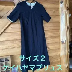 ケイハヤマプリュス　Vネック 半袖ワンピース