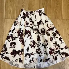 ANAYI ボルドー　フラワー　スカート　36