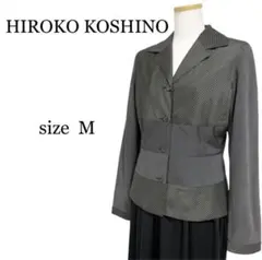 【美品】ヒロココシノ HIROKO KOSHINO シルク ストライプジャケット