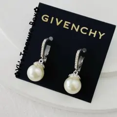 U810/GIVENCHY/シルバー パヴェ クリームパール ゆれゆれピアスのサムネイル