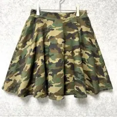 BROWNY（ブラウニー）迷彩柄 フレアミニスカート カモフラ柄 ストレッチ Fのサムネイル