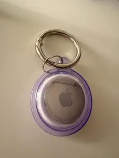 AirTag 本体 パープルケース付き