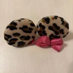 ディズニーランド ミニーちゃん ヒョウ柄 ヘアピン パッチン 耳