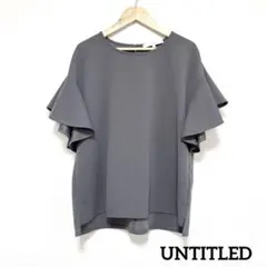 美品】UNTITLED ステラドレープ ブラウス 現行 大きいサイズ 44 紺 