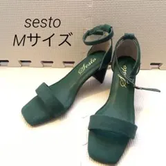 sesto 新品　未使用　プレートヒール アンクルストラップサンダルのサムネイル