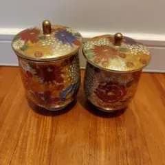 九谷焼　花詰　湯飲み 2個セット