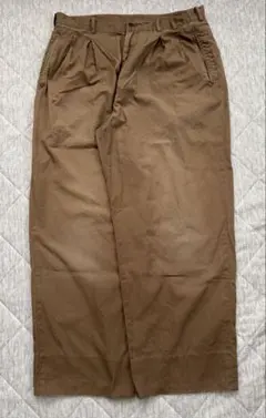 Papas ブラウン ワイドスラックス