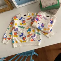 親子お揃い ディズニー トレーナー BABYDOLL M＆90サイズ　2枚セット
