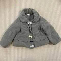 petit main グレー フード付きダウンコート