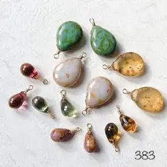 383チェコドロップビーズ　ピカソ　アソート