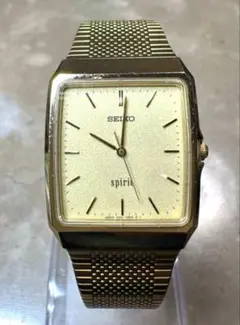 【稼働品】SEIKO スピリット ゴールド メッシュ腕時計 5E31-5A60
