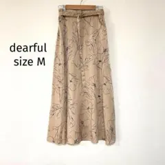 dearful　ロングフレアスカート　【M】 花柄　ベージュ　694