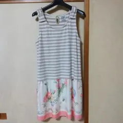 パラビオン ワンピース ボーダー 花柄