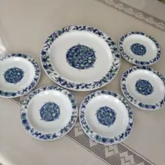 ケーキ皿セット　大皿1 小皿5枚セット