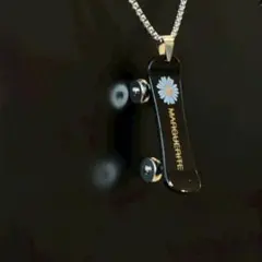 ネックレス　メンズ　レディース　ブラック　スケボーカジュアル　花