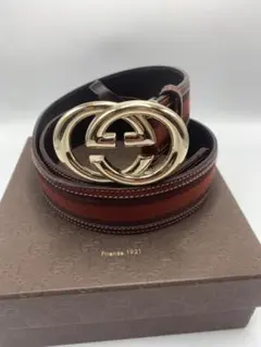 ✨美品✨グッチ ベルト インターロッキング GG シマ レザー ユニックス