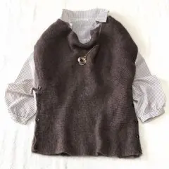 NlCE CLAUP ニットベスト　ブラウン　サイドボタン　大人っぽい　着回し