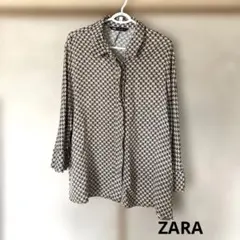 ZARA 幾何学模様 長袖シャツ