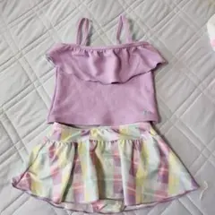 女の子用ラベンダー水着セット 100～110cm