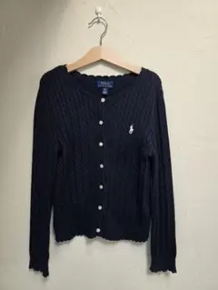 ポロ・ラルフ・ローレン ネイビー カーディガン　ピンクポニーワンポイント刺繍