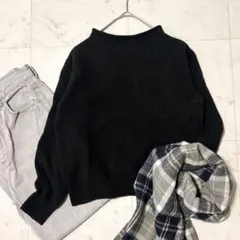 美品 マーガレットハウエル ウールカシミヤ ロールネックニット ふんわり 茶系