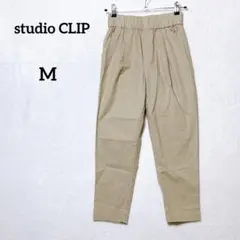 スタディオクリップ ウエストゴム テーパードパンツ ベージュ 綿混『M』