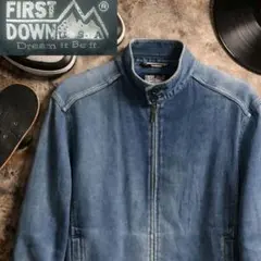 90s デニムジャケット 　古着　ジップアップ スタンドカラー