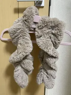 フェイクファーマフラー ティペット もこもこ グレー系 防寒小物