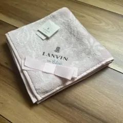 LANVIN en Bleu 花柄タオルハンカチ 28cm リボン