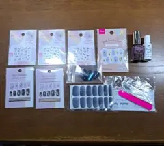 ネイルパーツ ネイルシール ネイルチップ マニキュア まとめ売り 11点セット