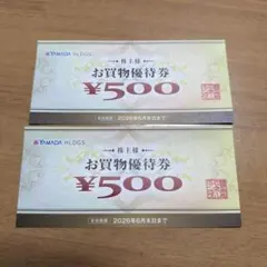 ヤマダ電機　お買物優待券 ¥500×2枚