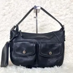 美品 ✨HAMANO 本革 ワンショルダーバッグ ミニポーチ付 上質高級レザー