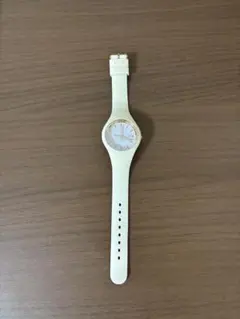 シリコンバンド腕時計 クリーム色・オレンジ色