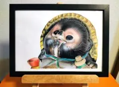 直筆】花魁スカル タトゥーアートキャンバス、木製パネル - メルカリ