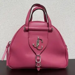 美品　ジミーチュウ ヴァレンヌ ボーリング ショルダー ハンドバッグ　ピンクのサムネイル