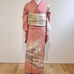 訪問着コーデ　訪問着フルセット　鳥と花柄