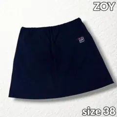 【ＺＯＹ】ゴルフスカート スカパン ストレッチ ロゴ ゴムウエスト 濃紺 38のサムネイル