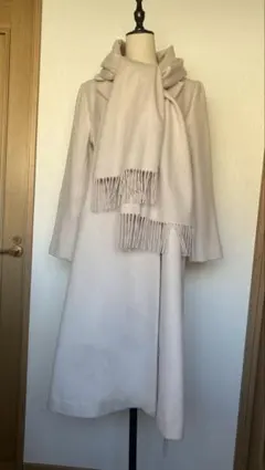 ♡*様 アプワイザーリッシェ ミルクベージュ ラップコート ウエストベルト、マフ