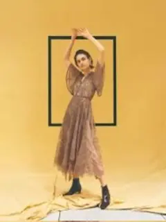 fray id パネルレースアシメドレス