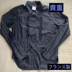 アニエスベー　刺繍入りコットンシャツ サイズ1 Sサイズ　フランス製