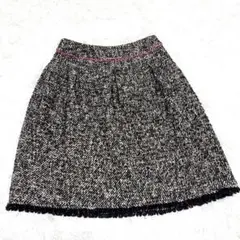 M'S GRACY☆ミックスツイードウールフレアスカート 40ピンクパイピングのサムネイル