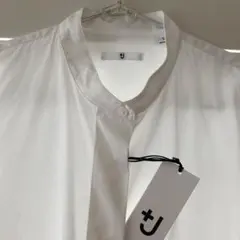 ユニクロ　➕J ホワイト スタンドカラー 長袖シャツ sizeS