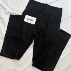 【新品タグ付】Syvent 薄い裏起毛 レギンス パンツ ブラック Lサイズのサムネイル