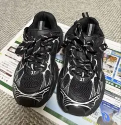 厚底靴　ブラック ホワイト ダッドスニーカー