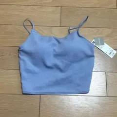 【新品】GU ラメキャミソール ブラフィール クロップド ブルー S
