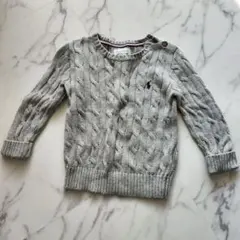 Ralph Lauren ケーブルニットセーター 24M グレー