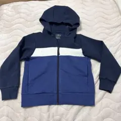 ネイビー/グレー フルジップパーカー 100cm