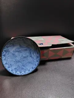 有田焼／肥前焼  萬泉  晢三郎窯  陶器山水紋／小皿・飾り皿　10枚セット