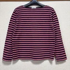 Right-on 長袖Tシャツ M 紫とピンクのストライプ