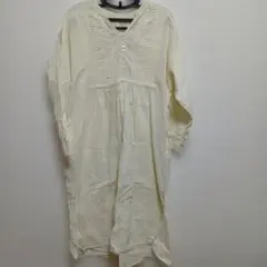 studio CLIP　ピンタック ロングシャツワンピース アイボリー